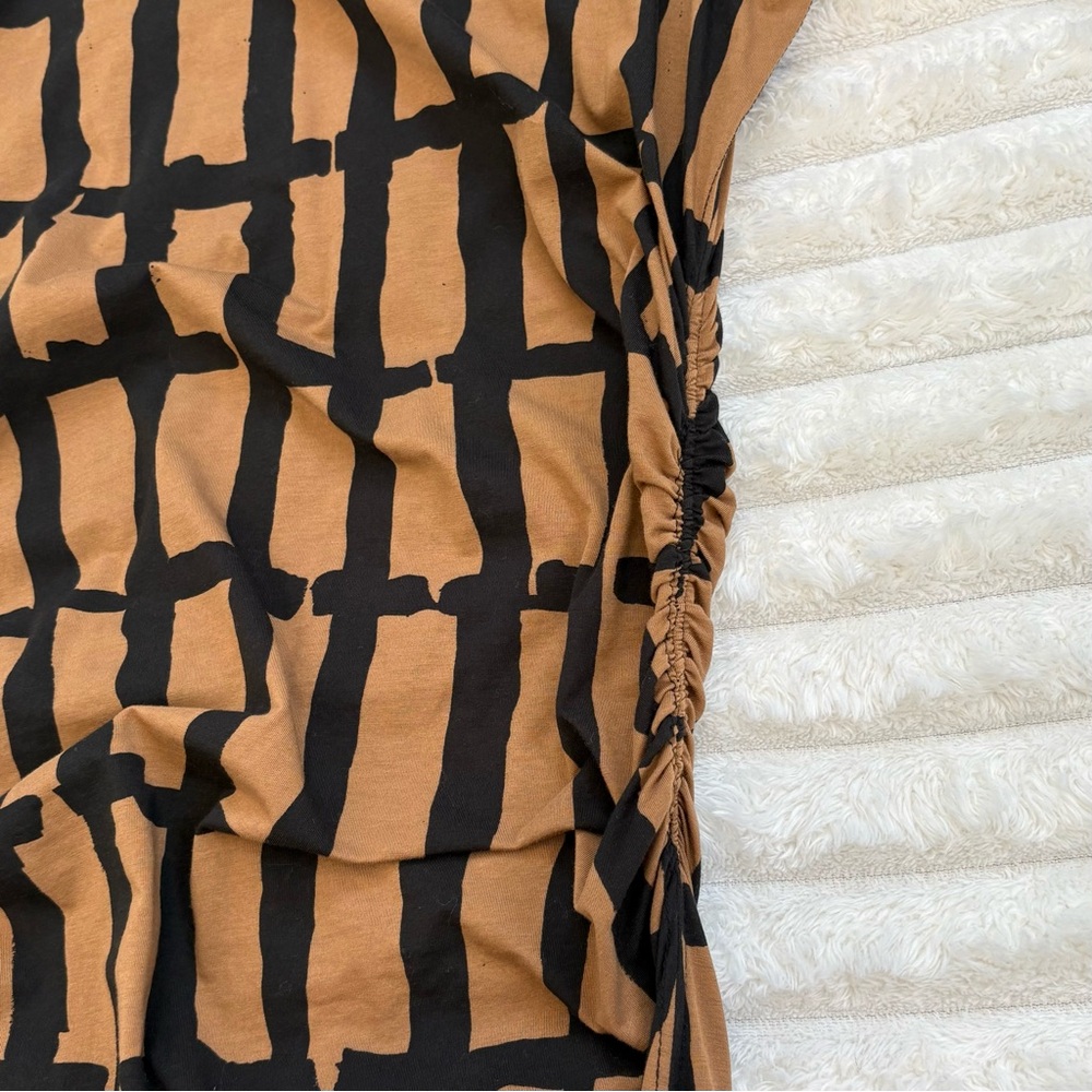 PROENZA SCHOULER White Label Grid Print Ruched Midi Dress Small - Picture 7 of 11